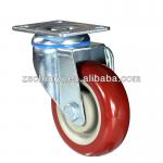 The new product of 4 inch Medium Duty Red Caster , with PVC wheel PP center, ball bearing