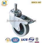 3-inch Threaded Stem Swivel PU Casters and wheel with Total Brake