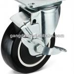 goodquality,manufacture Medium Duty Flat Plater Swivel with Total Brake PU Wheel Caster