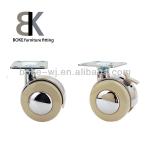 Swivel caster wheels for furniture cabinet