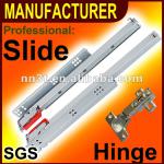 Plastic furniture drawer slide for teflon furniture sliding mechanism-CJH-with locking clips