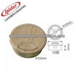 D53mm Wood color plastic desk wire box table cable hole cover-CCC-38