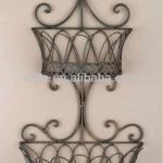 Wrought Iron Metal Double Wall Baskets Planters Shelves