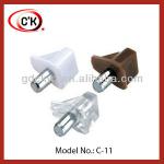 Plastic cabinet self support,glass shelf supports plastic, screw plastic shelf support-C-11