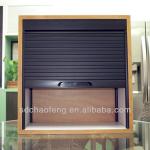 Plastic cupboard door in black with handle-P-103