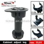 Plastic adjustable cabinet legs