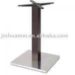 339-43SI SQUARE INOX DINING Table Base with imitated wood pole