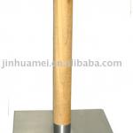 339-40SRW SQUARE INOX DINING Table Base with ROUND TEAK pole