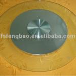hotel glass turntable lazy susan clear glass table aluminum pivot
