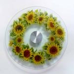 Dia. 30.5cm sunflower tempered glass turntable(lazy susan)