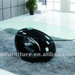 Popular clear tempered glass top coffee table-AM-R120