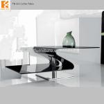 Newland modern hot bent glass and stainless steel glass coffee table (TB-553)-TB-553