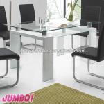 2014 modern rectangular glass top pu white high gloss dining tables