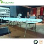 Toughened Glass Desktop and Steel Desk Base Modern Office Furniture