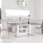 2013 alibaba furniture wooden dining table with glass top designs