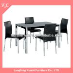 modern black tempered glass dining tables and chairs