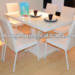 Glass and steel dining table CT323