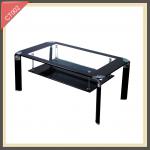 modern design cheap high end metal tempered glass coffee table-CT002