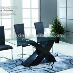 Hot Sale High Gloss Tempered Glass Dining Table