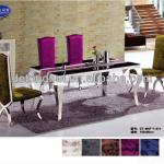 Modern style glass top dining table and chair CT-802# Y-611#