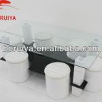 2013 white square glass coffee tables with chairs