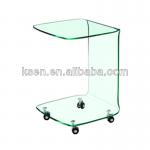 clear un-tempered glass top with 4 rollers coffee table KC-T91