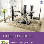 Modern tempered glass dining table-UDT211