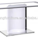 2014 modern rectangular glass top 8 seater dining room tables-DT-1303