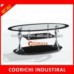 Oval glass tea table