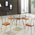 A610-L-O cheap table with orange round glass home furniture
