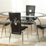 Modern tempered glass dining table/oval dining table FDT-26