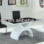 modern MDF dining table with black tempered glass-CG-DT205