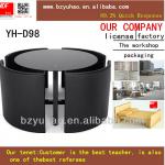 YH-D98 Round Black Glass top Dining Set-YH-D98