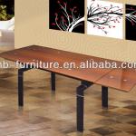 wooden design glass dining table