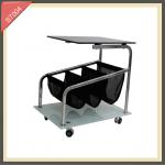 modern office desk movable glass metal side table with wheels