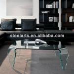 Steel-arts hot bending modern glass coffee table A730CR