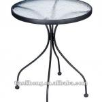 Metal frame glass table