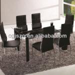 hot sale modern dining room furniture cheap glass and metal dining table and chair