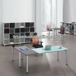 Modern Glass Executive Desk With Metal Frame