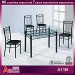 A11B 2013new design American popular glass oval dining table 5PCS set