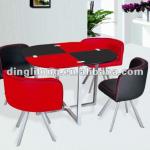 modern red and black glass dining table