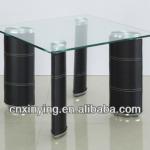 tempered glass + PU leather tea table
