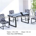modern tempered glass dinning table DT-176-CX-DT-176