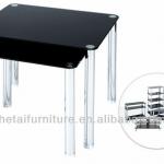 Milano black/clear glass nest of table