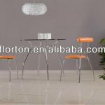 D2170-B glass metal round dining table-D2170-A