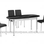 M-18 Extendable elliptical oval Black Dining room set , furniture , table , chairs-M-18 Black set
