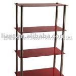 4-tier red painted glass shelf for decoraction