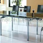 2013 fashionable Tempered glass extension dining table