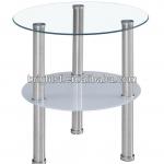 Simple 2 tier tempered round glass shelf # 112227