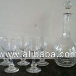 Antique French glass wine set-